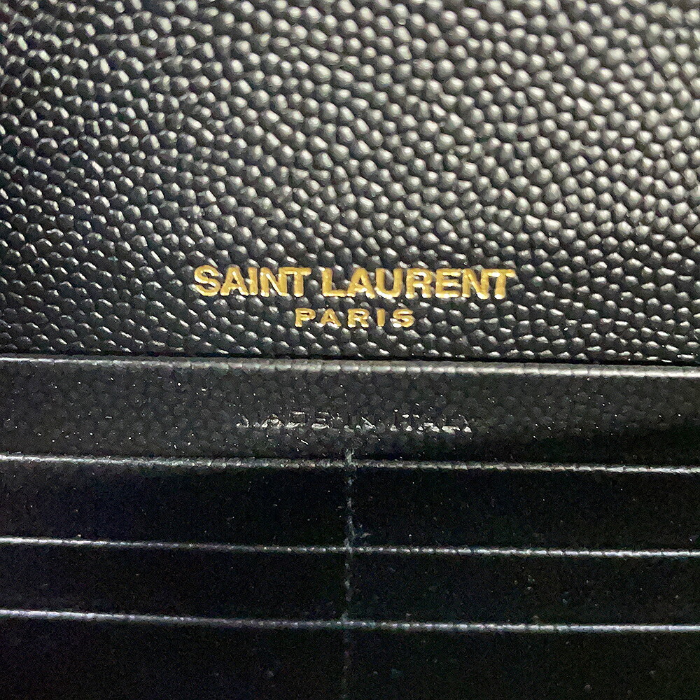 Saint Laurent Paris Chain Wallet Cassandra Envelope Leather Black - Picture 11 of 12